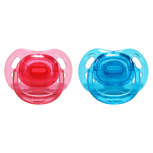 Crystal Butterfly Pacifier 2 Pack-Pink, Blue
