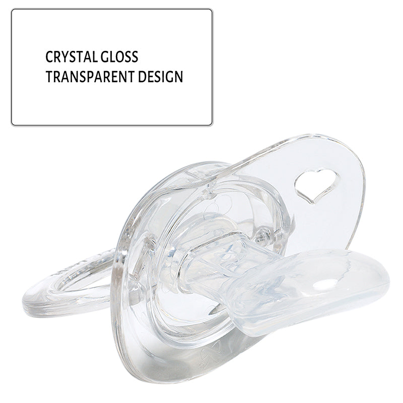 Crystal Heart Pacifiers 2 Pack-Black, White