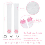 Cat Paw Thigh High Socks-White