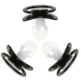 CutiePlusU Adult Sized Pacifier Dummy for Adult Large Shield - 3 Pack Black