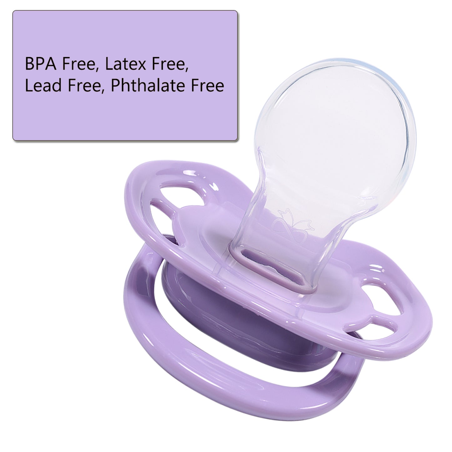 Butterfly Shape Adult Pacifier 3 Pack-Purple,Green,White