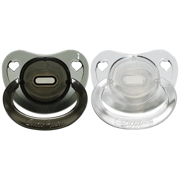 Adult-Crystal Pacifiers Set Big Shield 2 Pack-Black, White