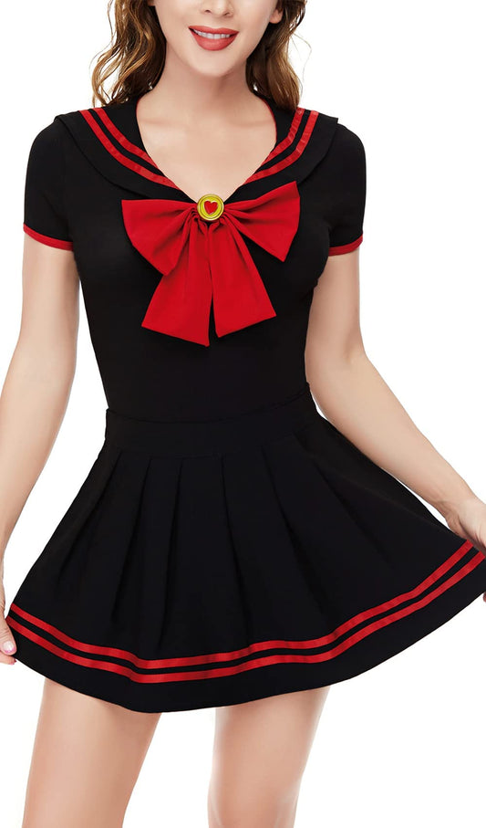 Magical Sailor Skirt Set-Black